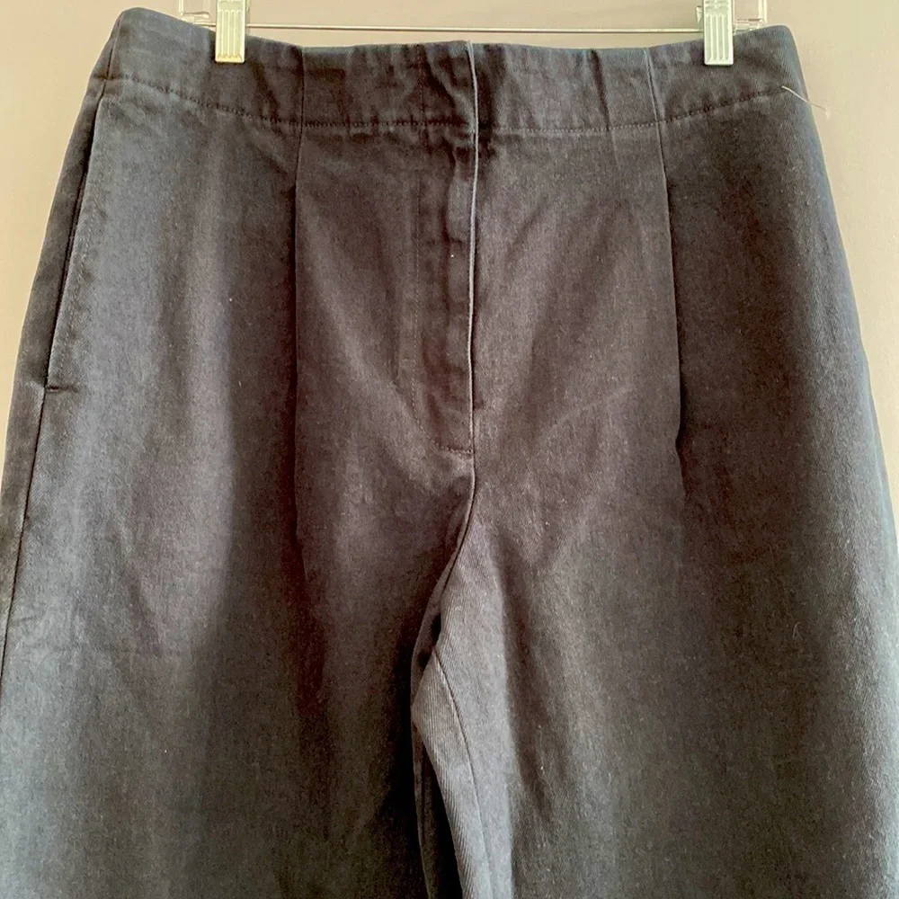 Club Monaco Nordstrom black wide leg cotton jeans Cinch belt back NEW S 10 C
